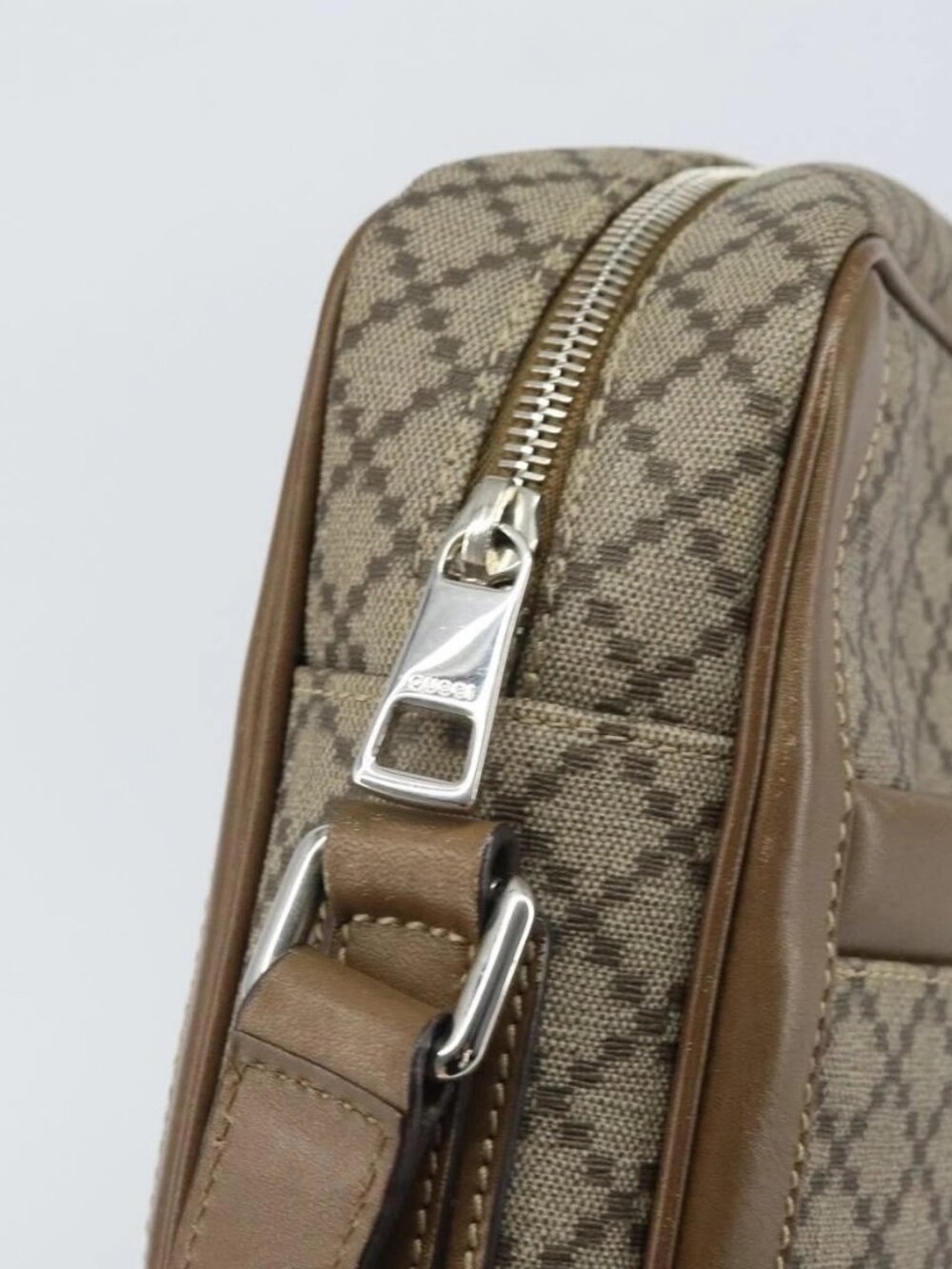 GUCCI Diamante Shoulder Bag PVC Leather Beige Silver 268159 Auth BA9486 - Picture 10 of 16